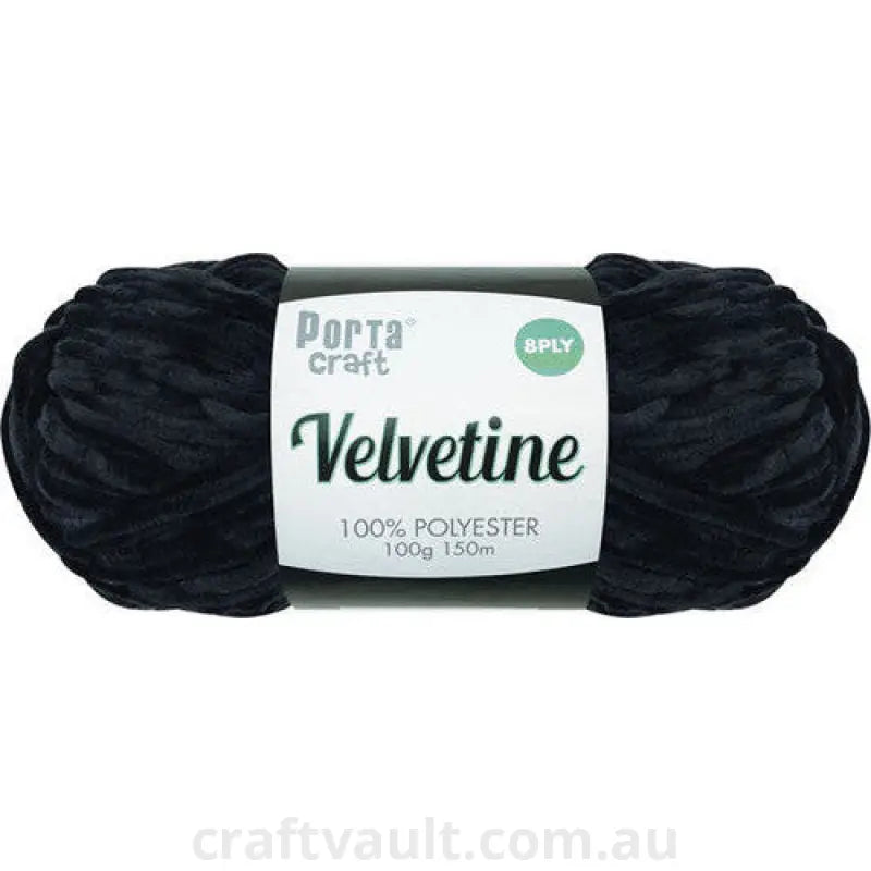 Velvetine Yarn 100g 150m Black