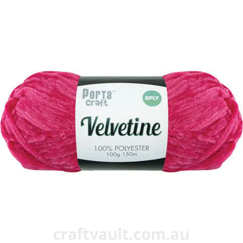 Velvetine Yarn 100g 150m Bright Pink