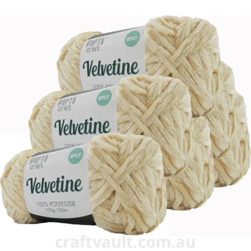 Velvetine Yarn 100g 150m Ivory