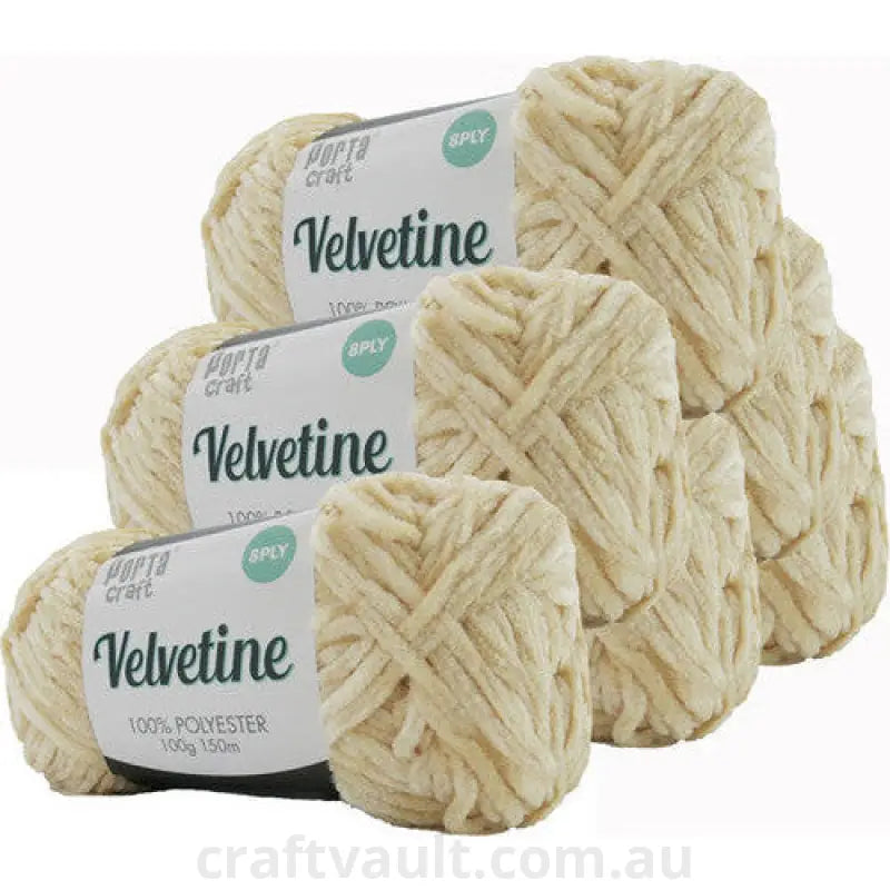 Velvetine Yarn 100g 150m Ivory