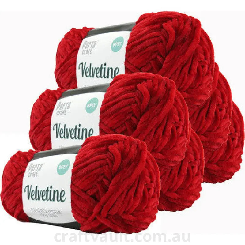Velvetine Yarn 100g 150m Red