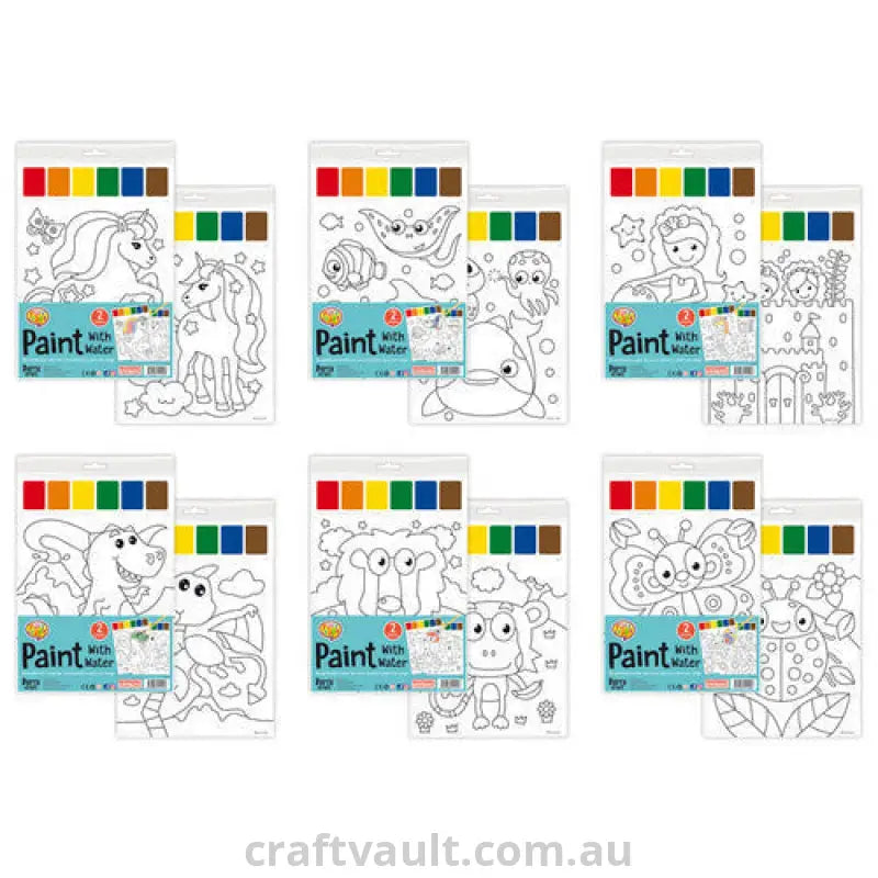 Water Paint Kit 2pk 6 Assorted