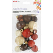 Wooden Beads 8,10,18 & 25mm 50pc Round Earth