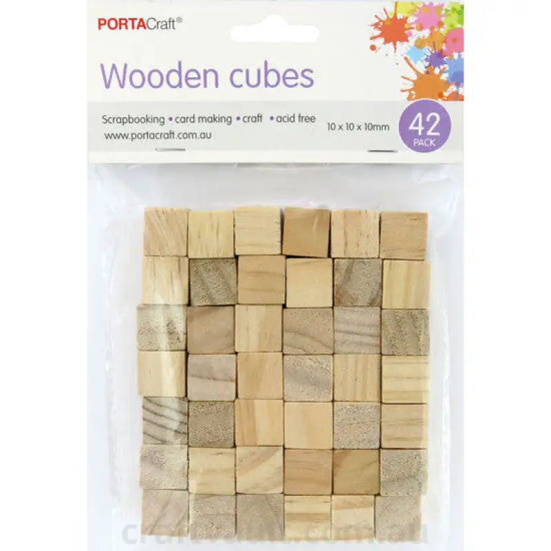 Wooden Blocks 10x10x10mm 42 Pack