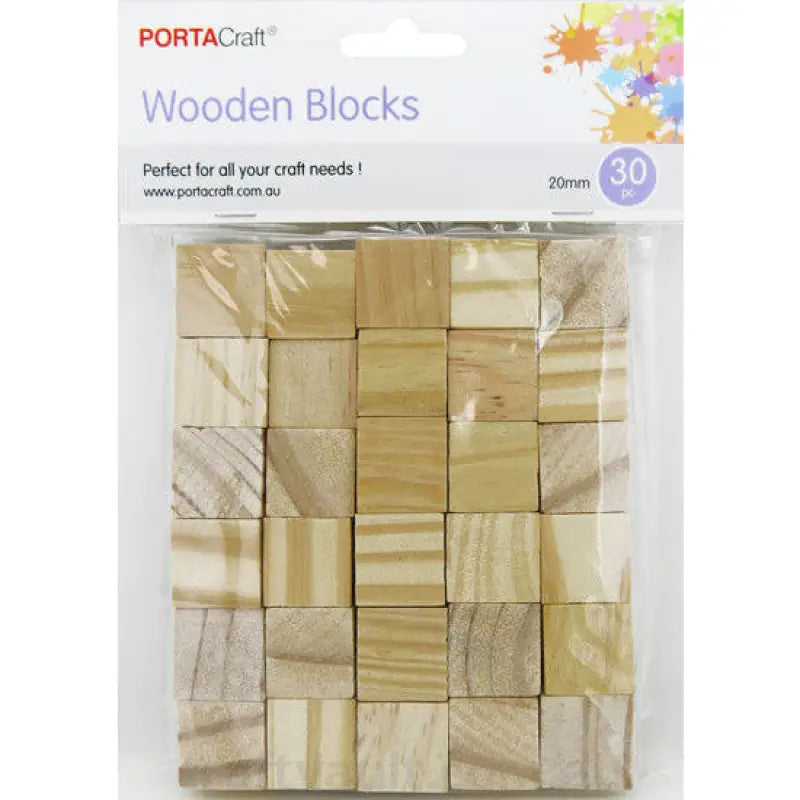 Wooden Blocks 20x20x20mm 30 Pack