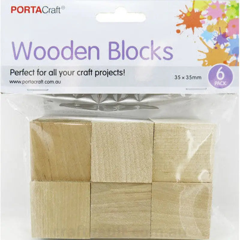 Wooden Blocks 35x35x35mm 6 Pack