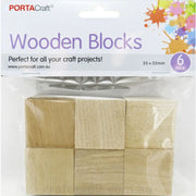 Wooden Blocks 35x35x35mm 6 Pack