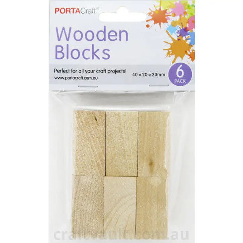 Wooden Blocks 40x20x20mm 6 Pack