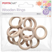 Wooden Rings 38mm 10 Pack