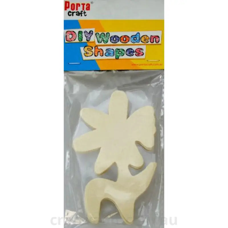 Wooden Shapes Flower Plant 4 Pack