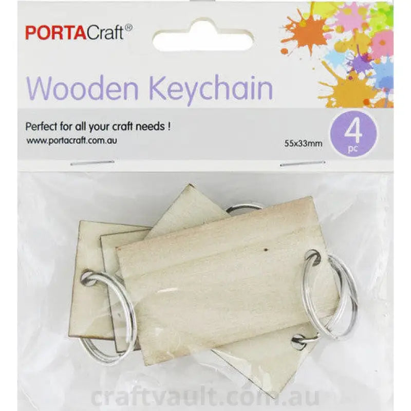 Wooden Tags With Ring 55x33mm 4 Pack