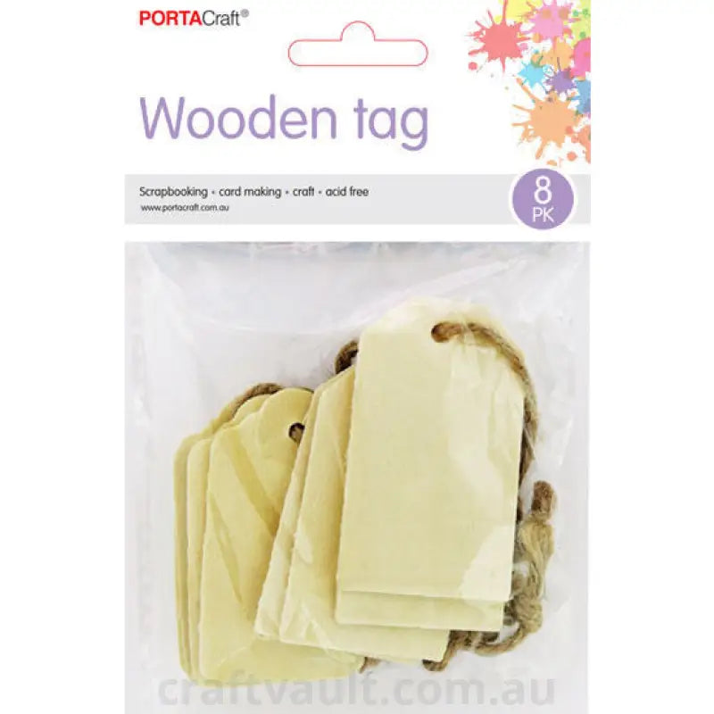 Wooden Tags With String 34x60mm 8 Pack