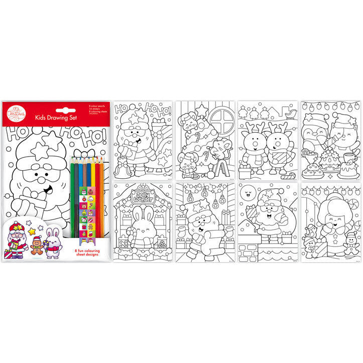 Porta Craft Kid's Christmas Colouring In Sheets 8pk