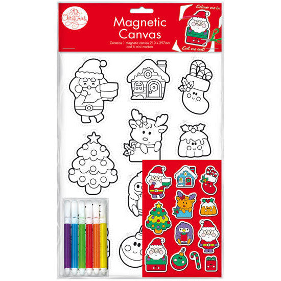 Porta Craft Colour-In Christmas Canvas Magnet Set