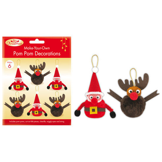 Porta Craft Make Your Own Pom Pom Christmas Ornaments 6pk
