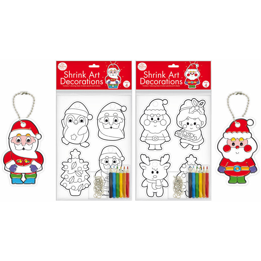 Porta Craft Christmas Shrink Art Decorations 4pk
