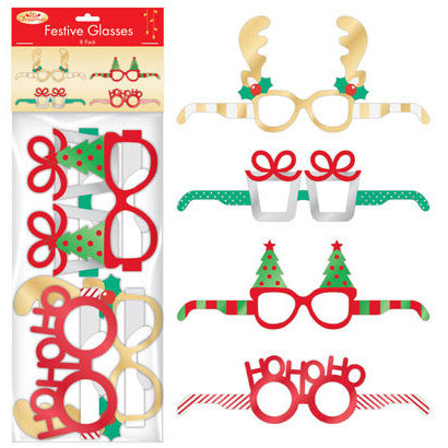 Porta Craft Novelty Christmas Party Glasses 8pk