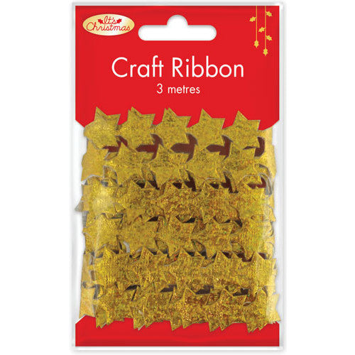 Porta Craft Holographic Christmas Star Ribbon 3m