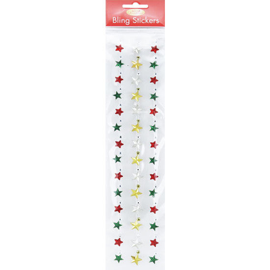 Christmas Star Bling Border Strips 28cm 3pk