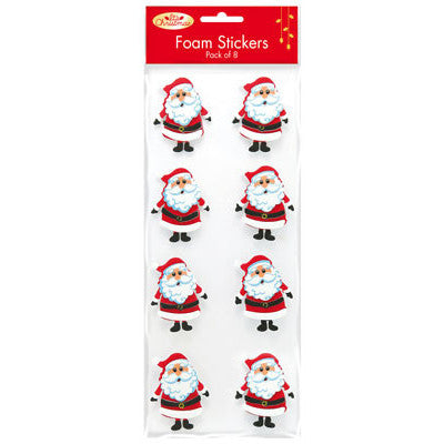 Foam Santa Stickers 8pk