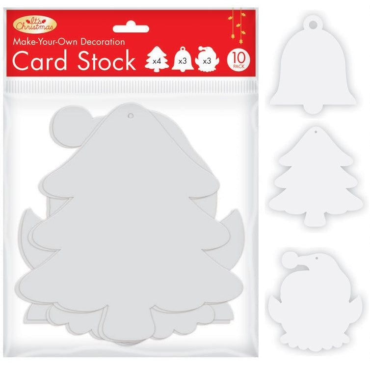 Porta Craft Christmas Cardstock Shapes 10pk - 3 Designs