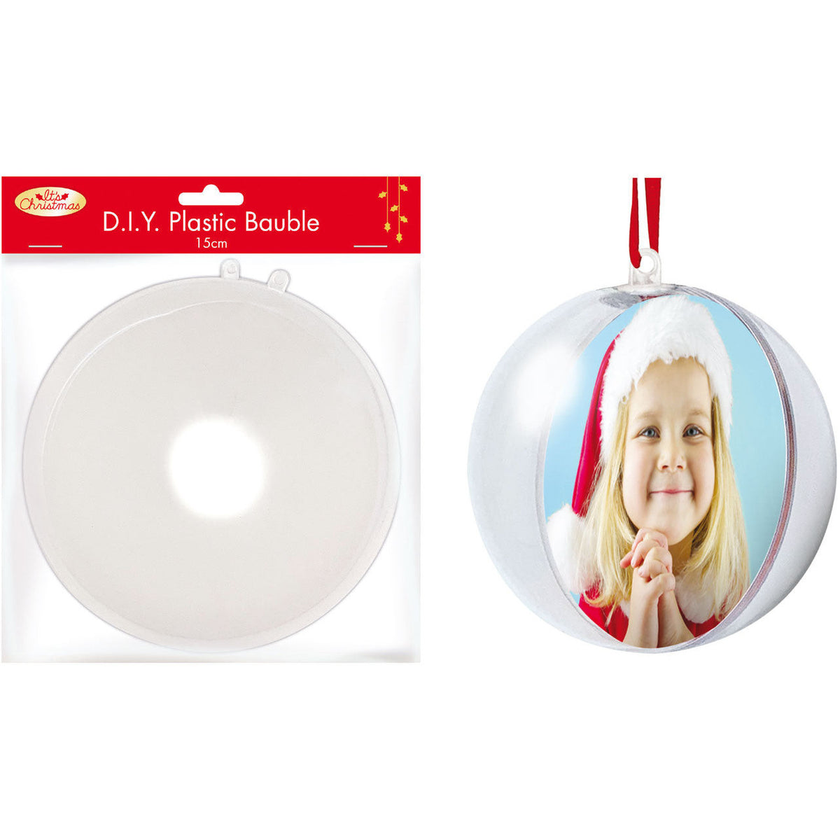 Porta Craft Large Fillable Clear Christmas Bauble 15cm
