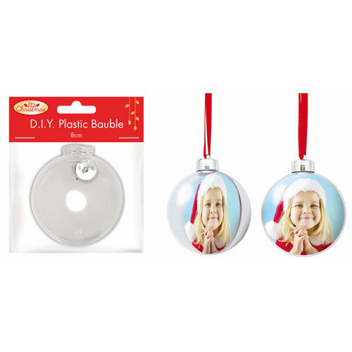 Porta Craft Fillable Clear Christmas Bauble 8cm