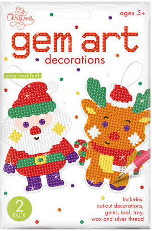 Porta Craft Christmas Gem Art Hanging Decorations 2pk