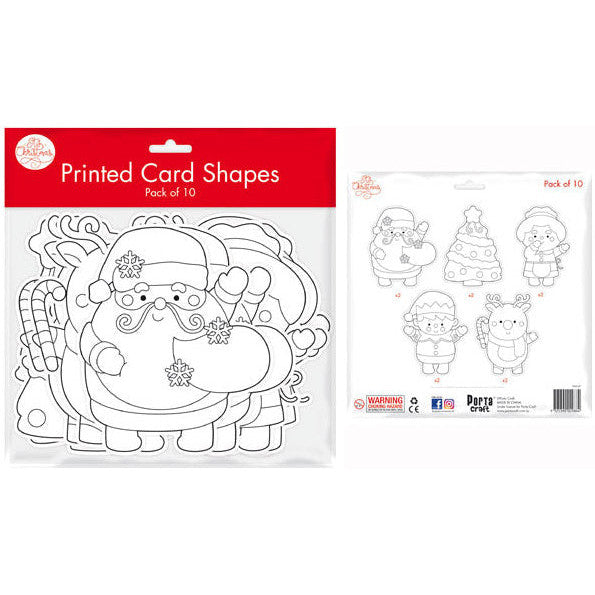 Printed Christmas Card Shapes 10pk - Set B