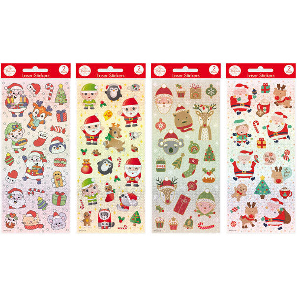 Porta Craft Christmas Laser Sticker Sheets 2pk