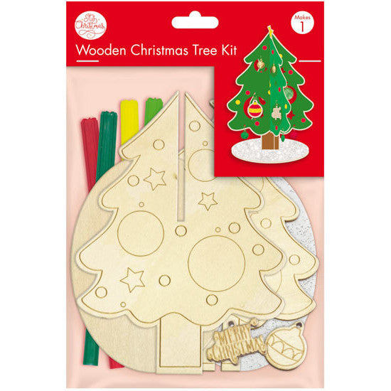 Porta Craft Colour-In Wooden Christmas Tree Kit