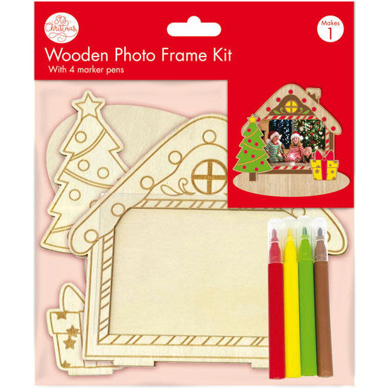 Porta Craft Colour-In Wooden Gingerbread House Photo Frame