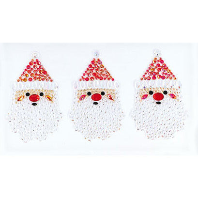 Rhinestone Santa Head Stickers 3pk