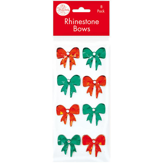 Sparkling Christmas gift bow gem embellishments for cards and packages