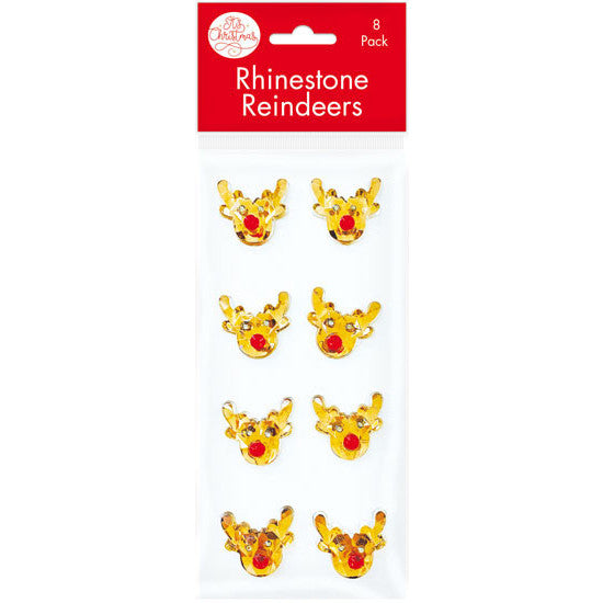 Sparkling reindeer gem decorations for cards, gifts and holiday craft