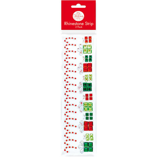 Red and green Christmas bling borders for handmade cards and gift labels