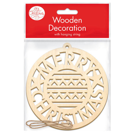DIY Christmas tree ornament made from unfinished wood for colouring or painting