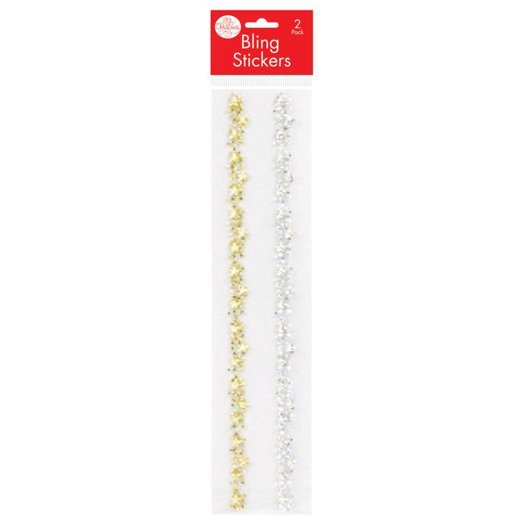 Porta Craft Gold & Silver Bling Border Strips 2pk