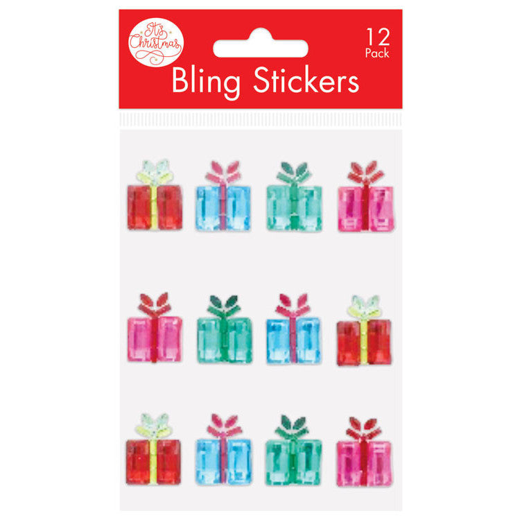Porta Craft Christmas Present Bling Stickers 12pk
