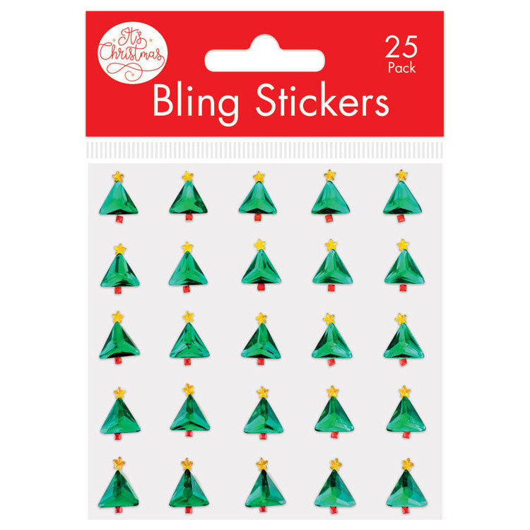 Porta Craft Mini Christmas Tree Bling Stickers 25pk