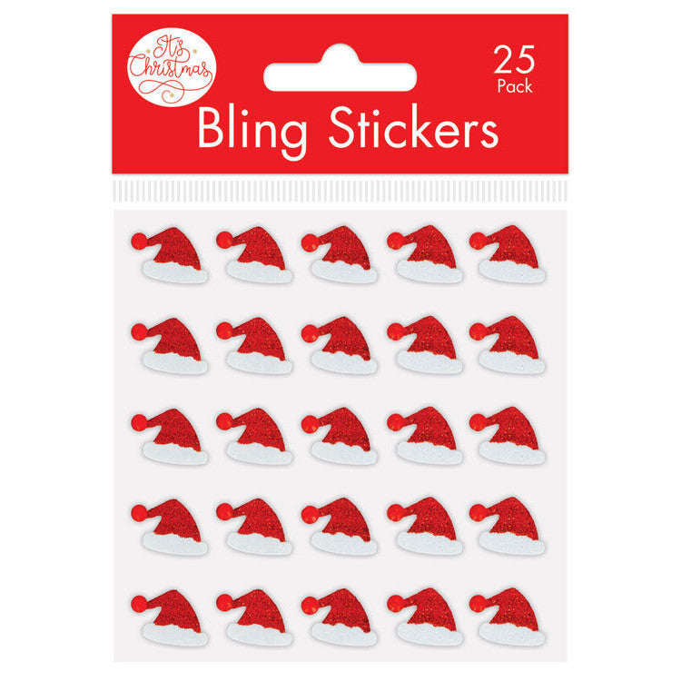 Porta Craft Santa Hat Bling Stickers 25pk