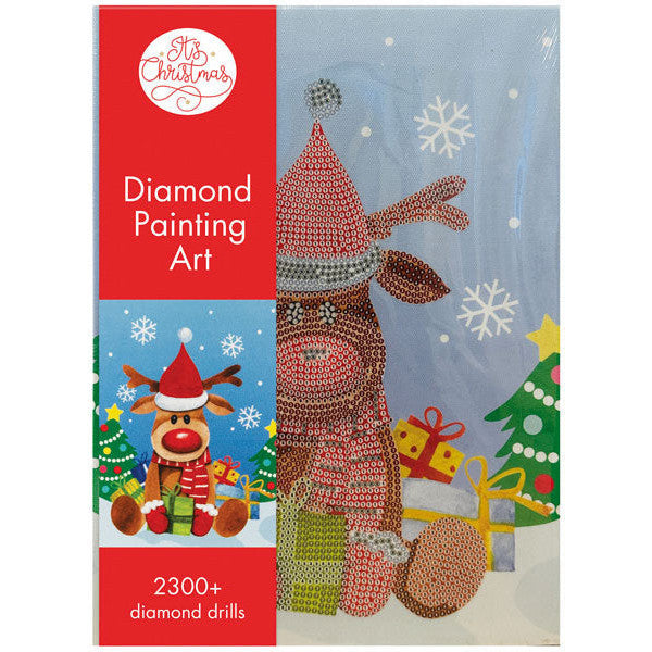 Porta Craft Christmas Reindeer Diamond Art Canvas 22 x 30cm