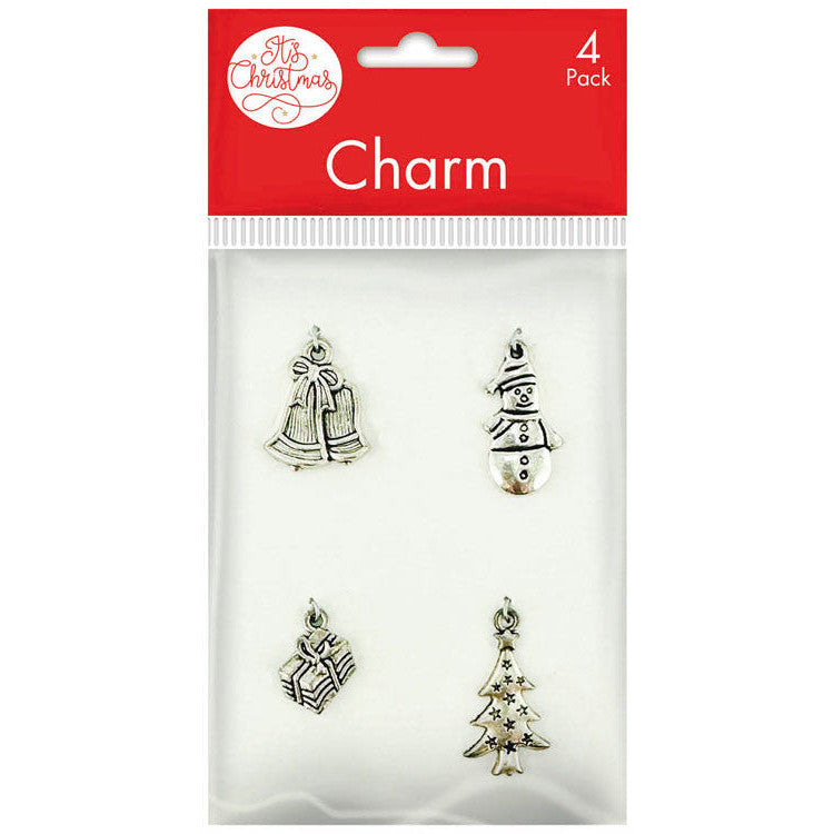 Porta Craft Christmas Metal Charm Mix 4pk