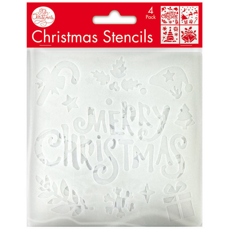 Porta Craft Christmas Craft Stencils 13cm 4pk - Set 1