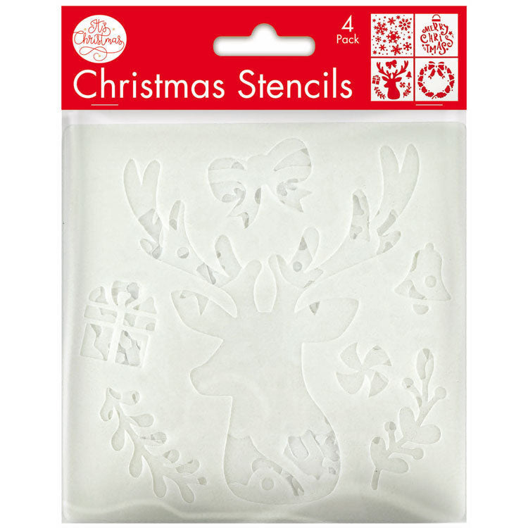 Porta Craft Christmas Craft Stencils 13cm 4pk - Set 2