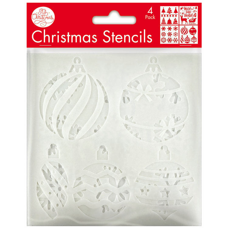 Porta Craft Christmas Craft Stencils 13cm 4pk - Set 3