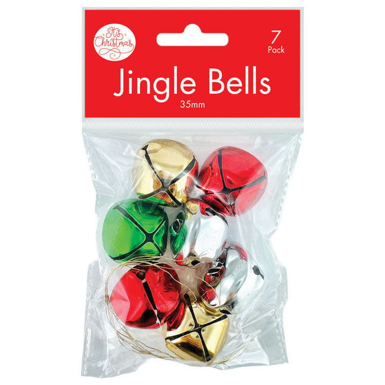 Porta Craft Large Christmas Jingle Bells 35mm 7pk