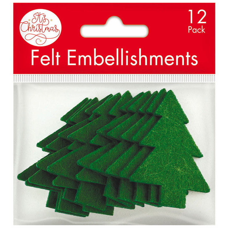 Porta Craft Felt Christmas Tree Embellishments 12pk