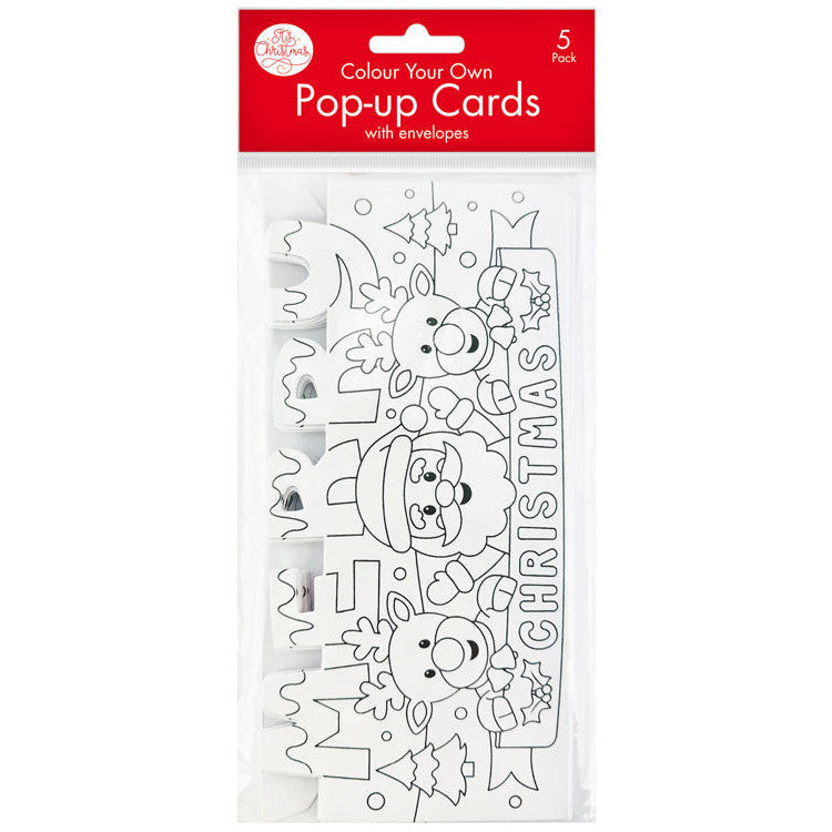 Porta Craft Colour Your Own Pop Up Cards with Envelopes 5pk